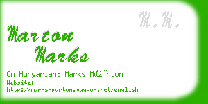 marton marks business card